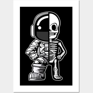 Astronaut Half Skeleton Posters and Art